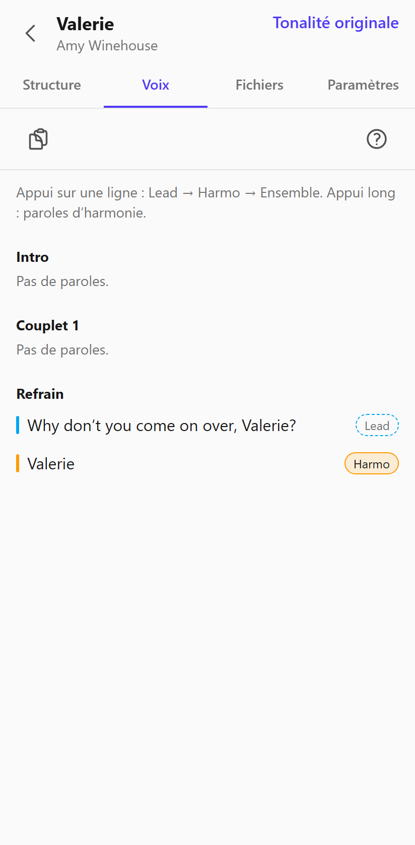 La répartition des voix